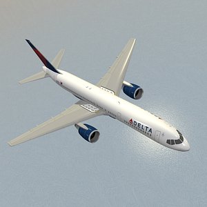 airliner boeing 757-200 delta 3d model