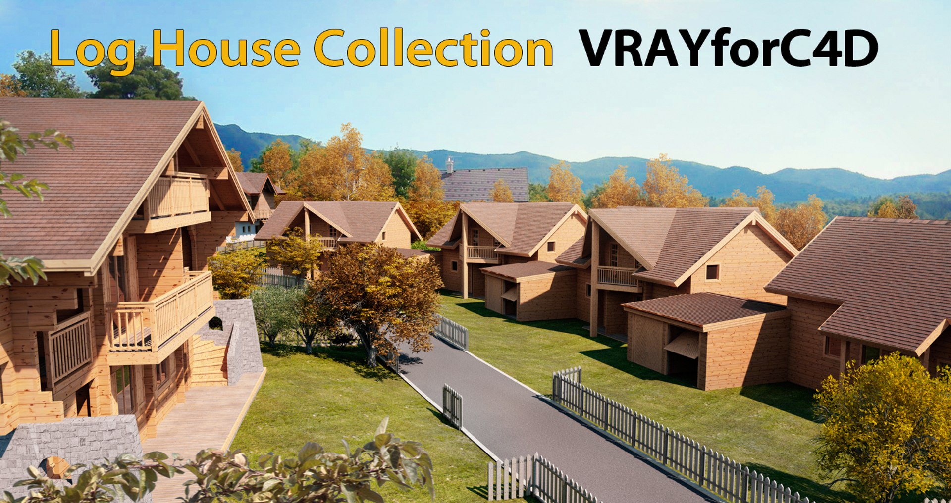 C4d Log Wooden House