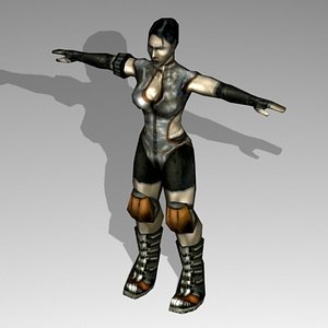 3d human female fighter model