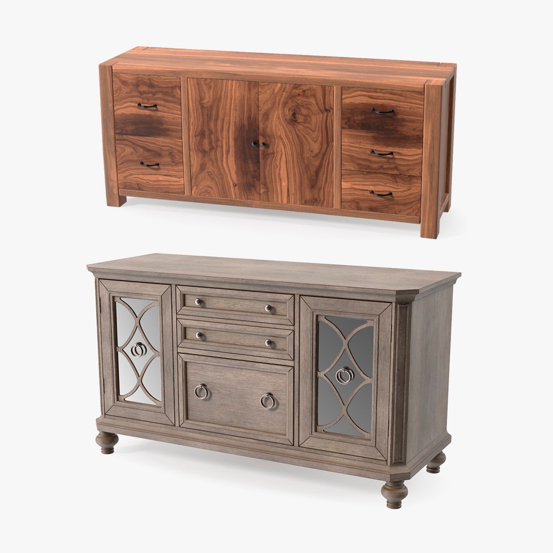 Wooden Furnishings Collection 3D model preview