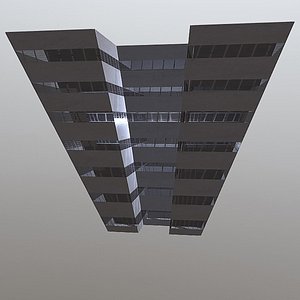3D dystopian block building model