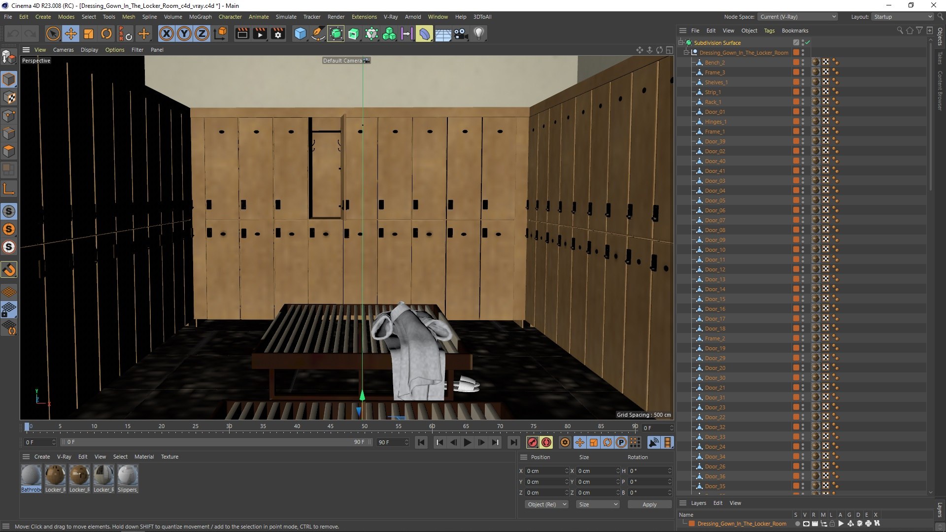 Dressing Gown In The Locker Room 3D Model - TurboSquid 2385614