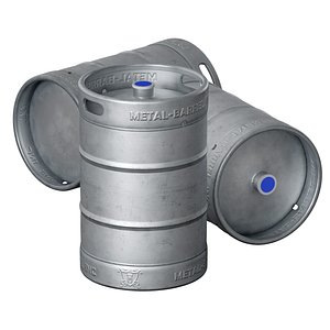 3D Beer Keg metal barrel barrel cylinder