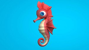 seahorse cartoon 3D model 3D model