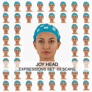Joy Real Head Full Expression Set 59 RAW Scans Collection 3D model