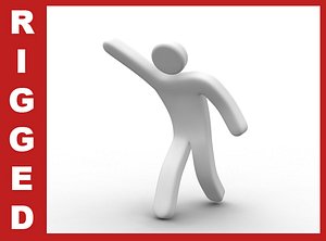 rigged pictogram man 3d max