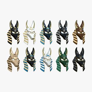 3D model 10 Anubis Mask A Collection - Egyptian Gods Character Clothing