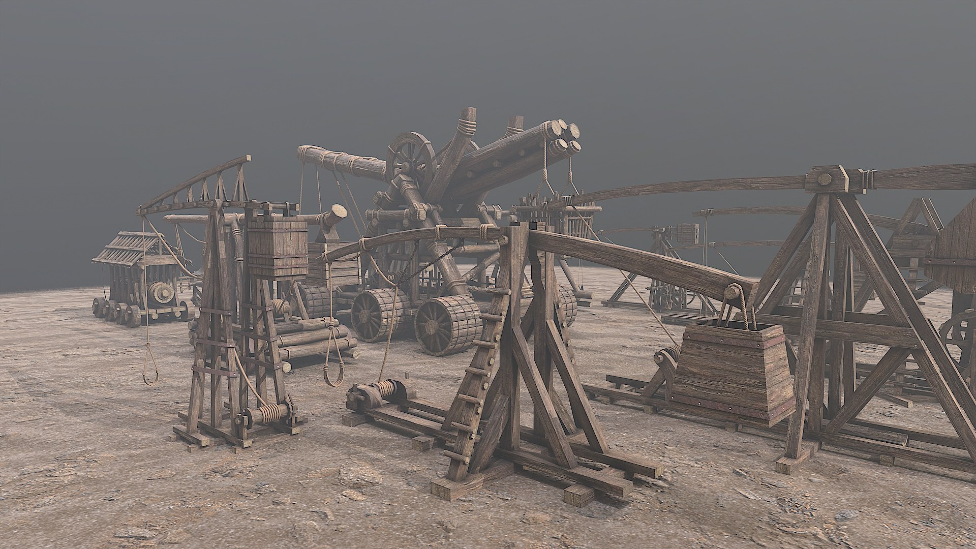 3D Medieval Siege War Machines PBR Collection Model - TurboSquid 2359969