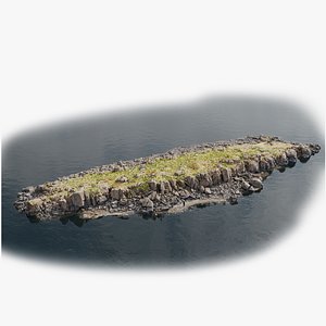 3D Coastline Rocks Island - 3D PBR Model(1)