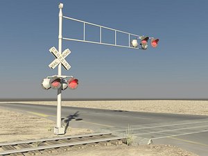 flashing rail road crossing 3d max