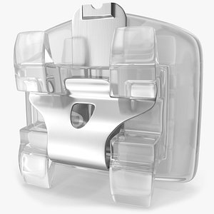 Ceramic Self Ligating Dental Braces Bracket V01 3D model