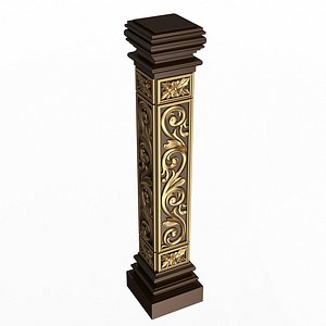 3D Stair Baluster 01 Red model