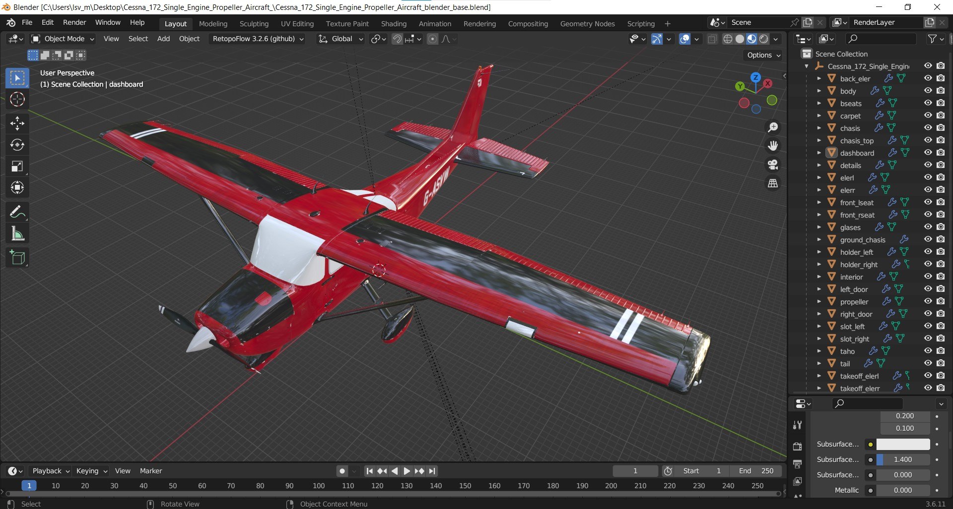 3D model Cessna 172 Single Engine Propeller Aircraft https://p.turbosquid.com/ts-thumb/0Q/nRvagV/rK/cessna_172_single_engine_propeller_aircraft_1001/jpg/1743500020/1920x1080/fit_q87/64d57ae847e31e31a27966e43a730e9cd8c4c0d0/cessna_172_single_engine_propeller_aircraft_1001.jpg