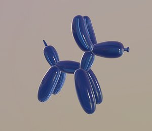 blue balloon dog 3D