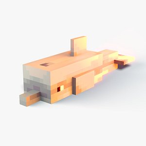 3D Minecraft Dolphin