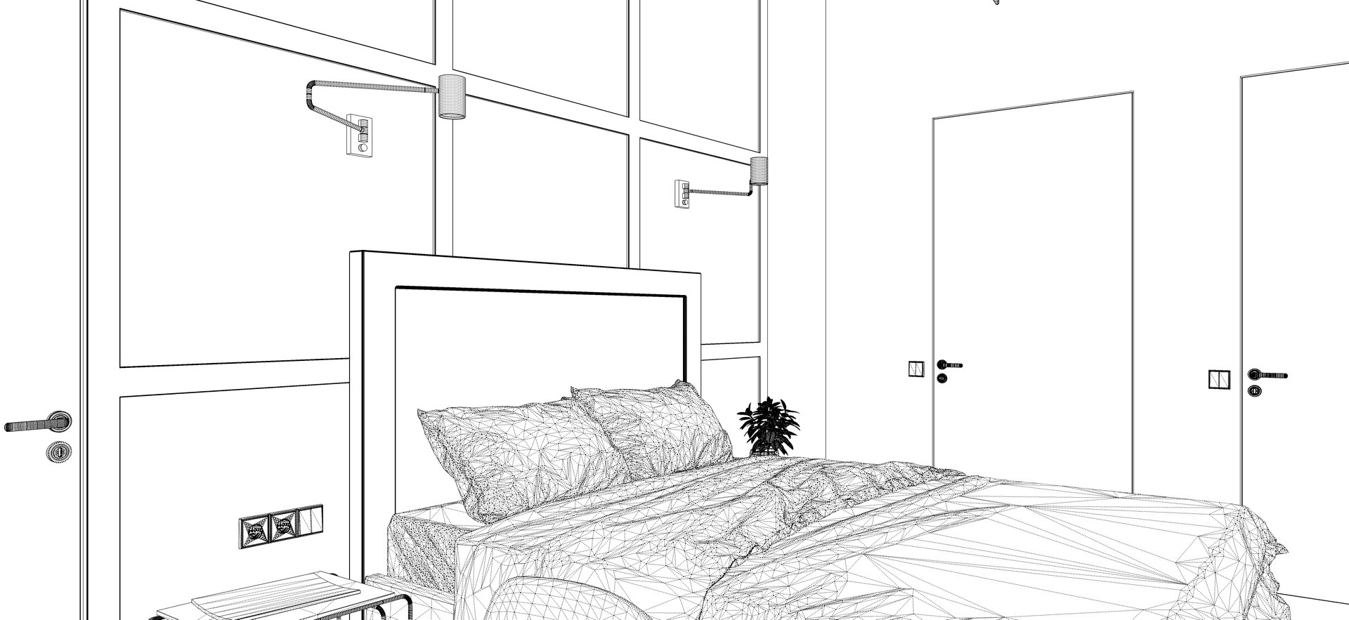 Spacious Bedroom With Shower 3D Model - TurboSquid 1778328