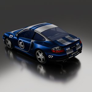3D 3D Apex Racing Car-Low Poly