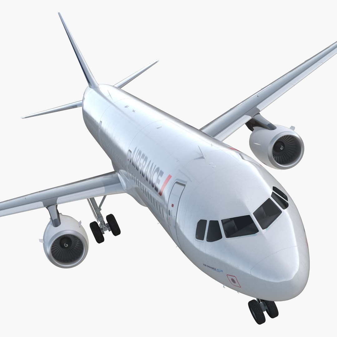 Airbus A321 with Interior and Cockpit Air France Rigged 3D model preview