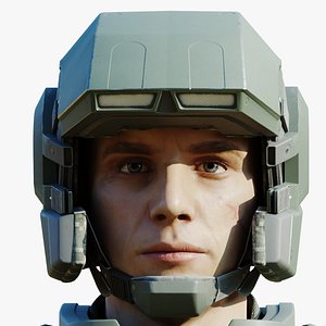 Sci Fi Helmet - Halo Marine Style model