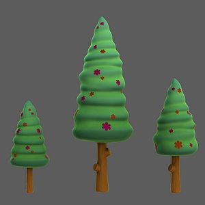 3D Trees Cartoon V26