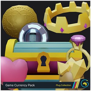 3D Game Currency Pack model