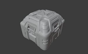 3D box sci fi model