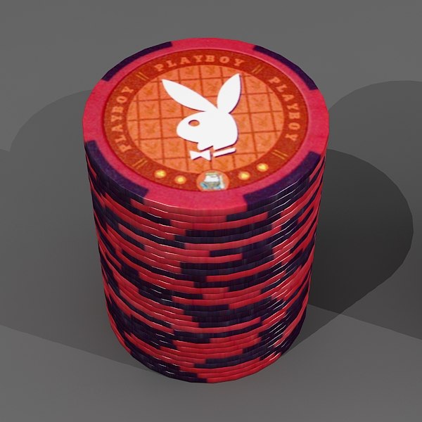 3d model of playboy 100 piece poker chip