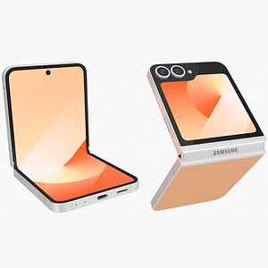 3D Samsung Galaxy Z Flip 6 Peach Animated model