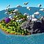 Cartoon island low poly