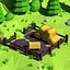 Cartoon island low poly