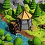 Cartoon island low poly