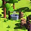 Cartoon island low poly