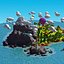 Cartoon island low poly