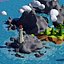 Cartoon island low poly