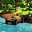 Cartoon island low poly
