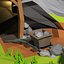 Cartoon island low poly