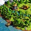 Cartoon island low poly