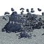 Cartoon island low poly