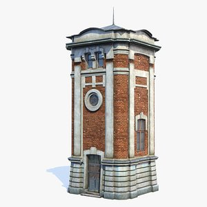 old-style water tower 3D model