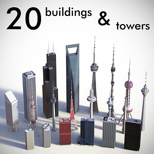 3d buildings towers model