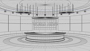 3D Virtual News Studio Set model