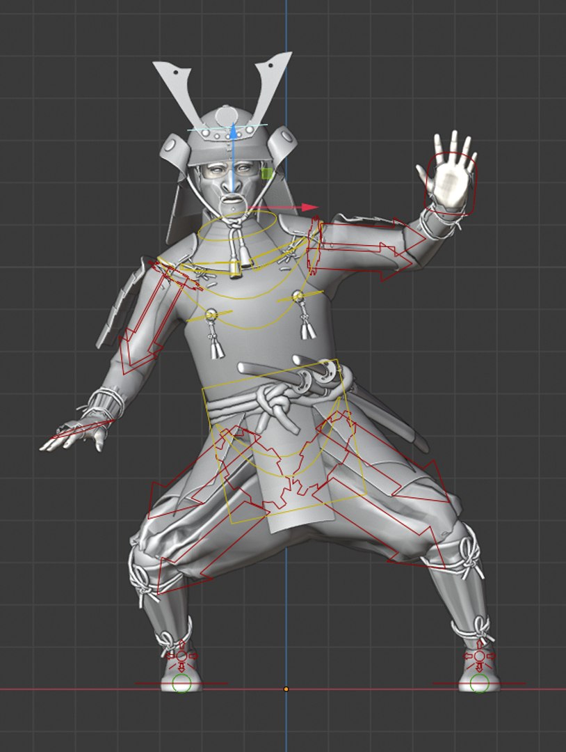 Samurai character blender rigged 3D model - TurboSquid 1549310