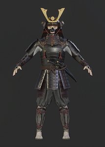 samurai character blender rigged 3D model