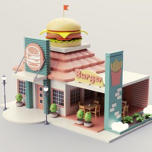 3D Burger Shop 01