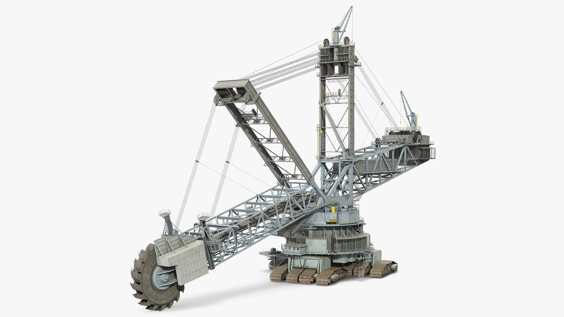 Large Bucket-Wheel Excavator Bagger 293 Rigged 3D model for industrial visualization, technical presentation, simulation, product rendering, and animation