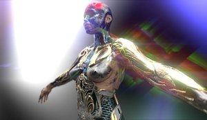 futuristic woman robot