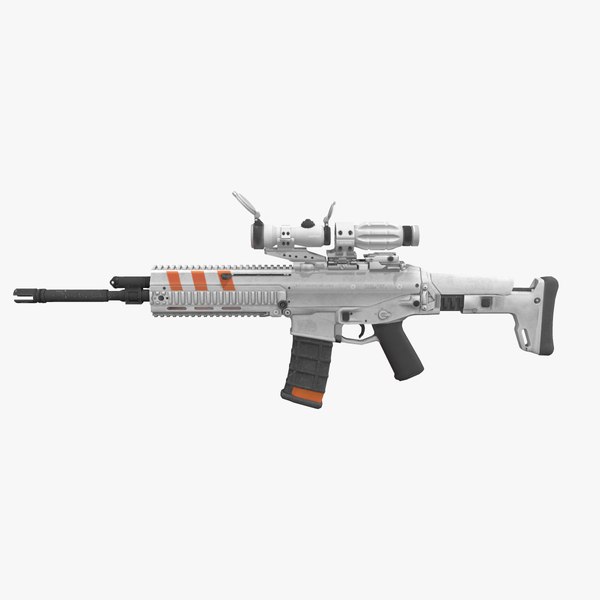 Cyberpunk Futuristic White Riffle Machine Gun 3D 모델 - TurboSquid 2072487