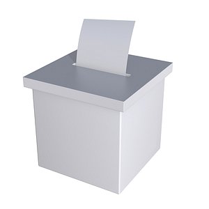 blank election box ballot 3D