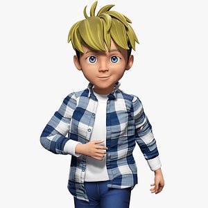 Charming Rigged Stylized 3D Boy Character Game and film Ready 3D model