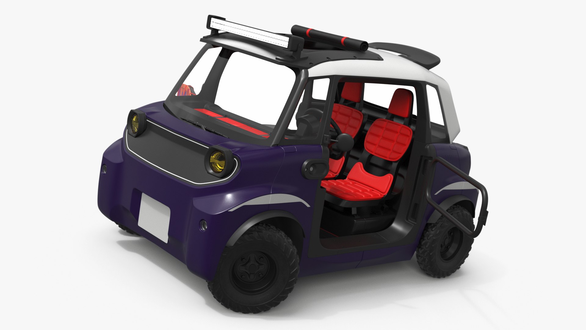 Adventure Compact City Vehicle Purple Rigged 3D model preview